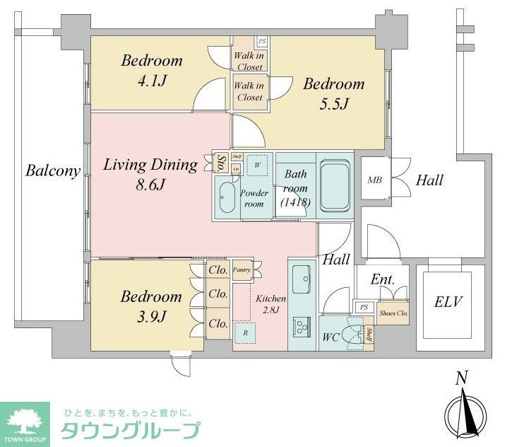 板橋区高島平のマンションの間取り