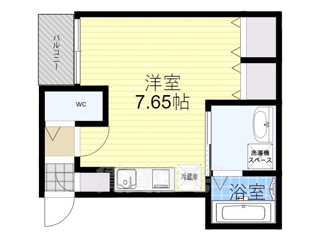 京都市伏見区西大黒町のアパートの間取り