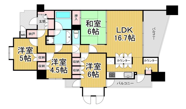 パークスクエア宝塚フォレストタワーの間取り写真