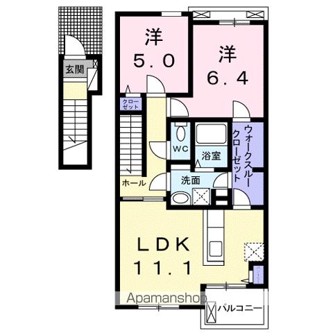 ＪＲ山陽本線 福山駅 バス乗車時間：22分 最寄りバス停で下車 徒歩5分 2階建 築12年の間取り写真