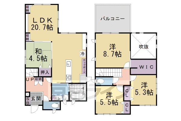 大津市青山貸家の間取り写真