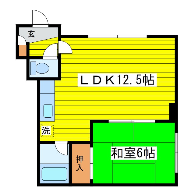 札幌市東区 2階建 築39年の間取り写真