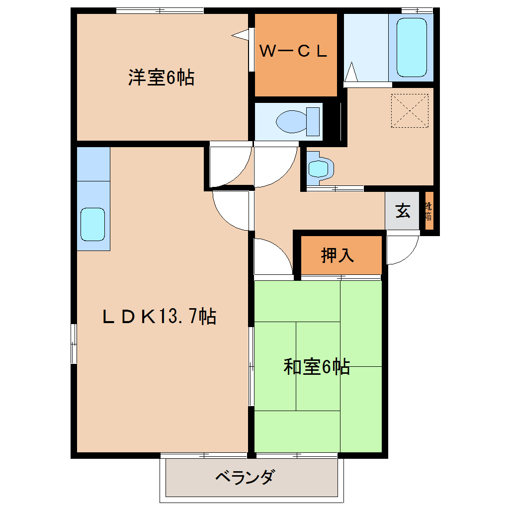 カーサソレーユIIC・D棟の間取り