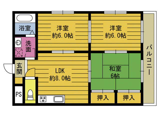 コーポ桃園の間取り