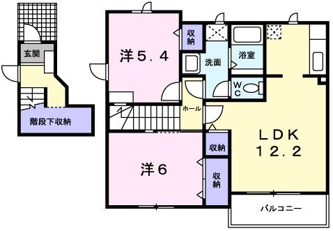 西尾市西幡豆町のアパートの間取り