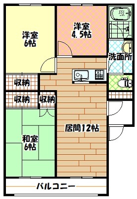 旭川市旭町一条のマンションの間取り