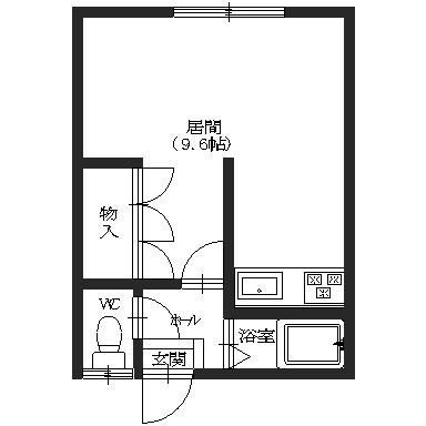 【函館市白鳥町のアパートの間取り】