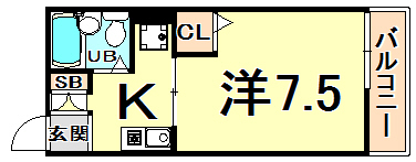 西宮市大島町のアパートの間取り