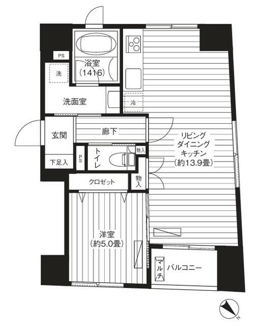 中央区築地のマンションの間取り