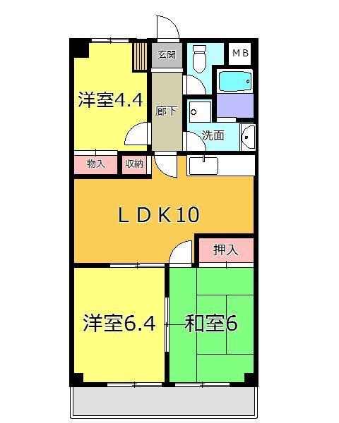 青梅市野上町のマンションの間取り