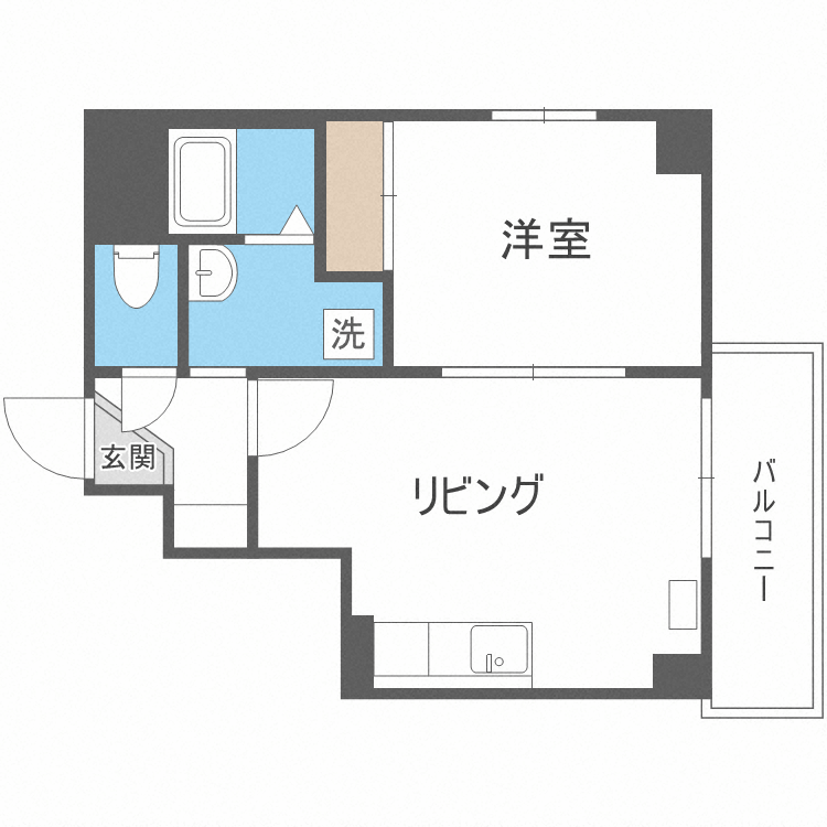 札幌市豊平区中の島二条のマンションの間取り