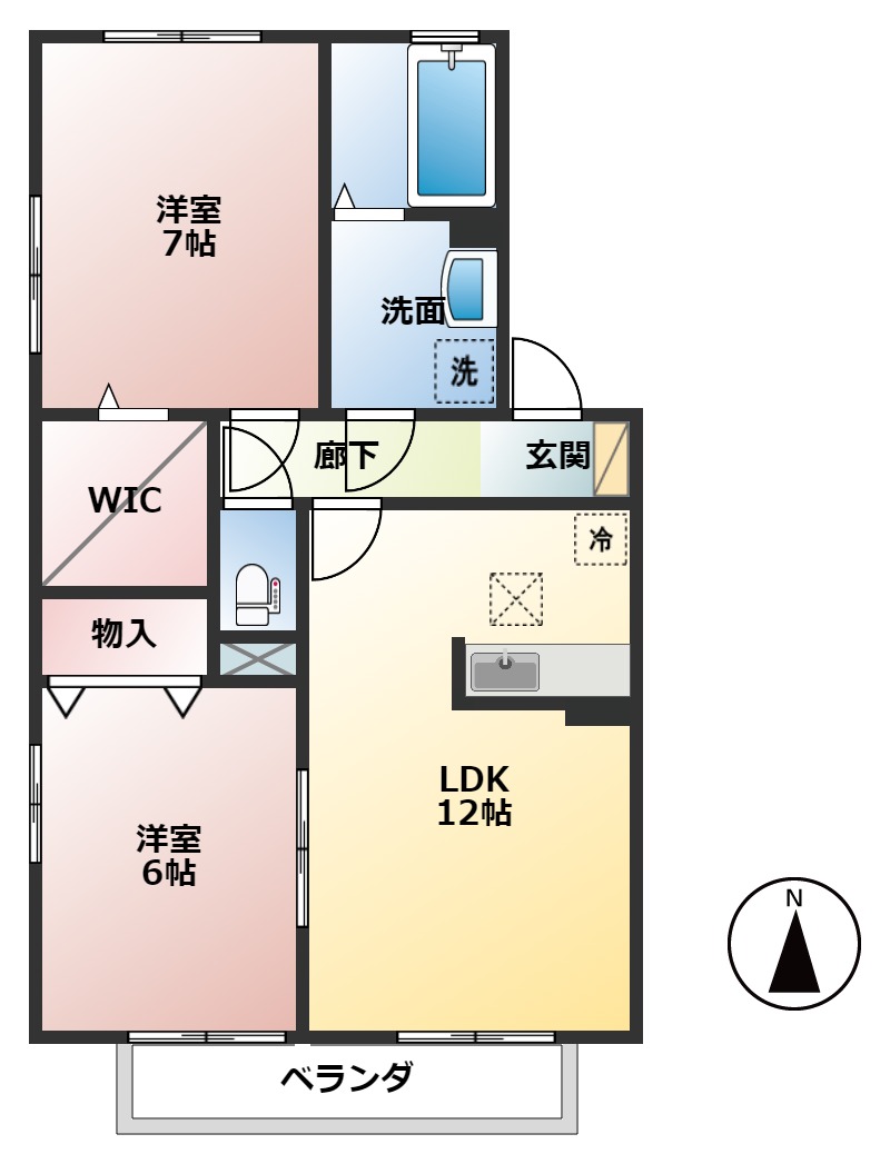 セジュール直江Bの間取り