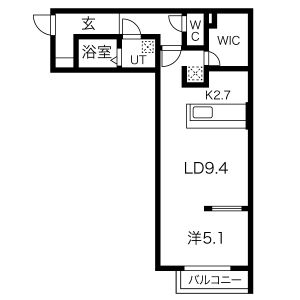 札幌市豊平区月寒西三条のマンションの間取り