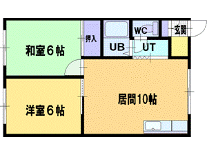 【札幌市厚別区大谷地東のアパートの間取り】