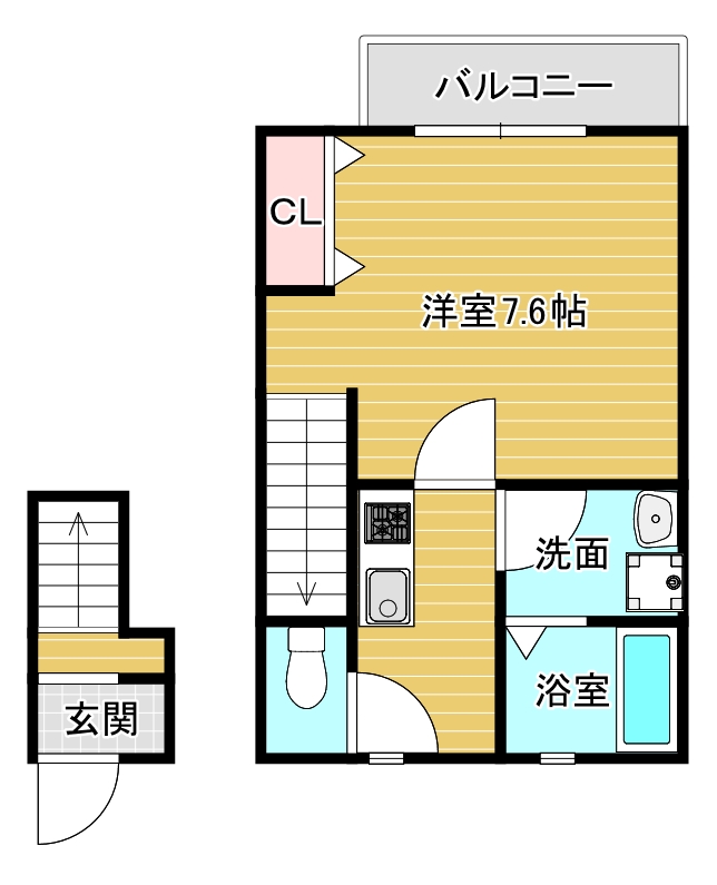 YTSハイツ若松町PART2の間取り