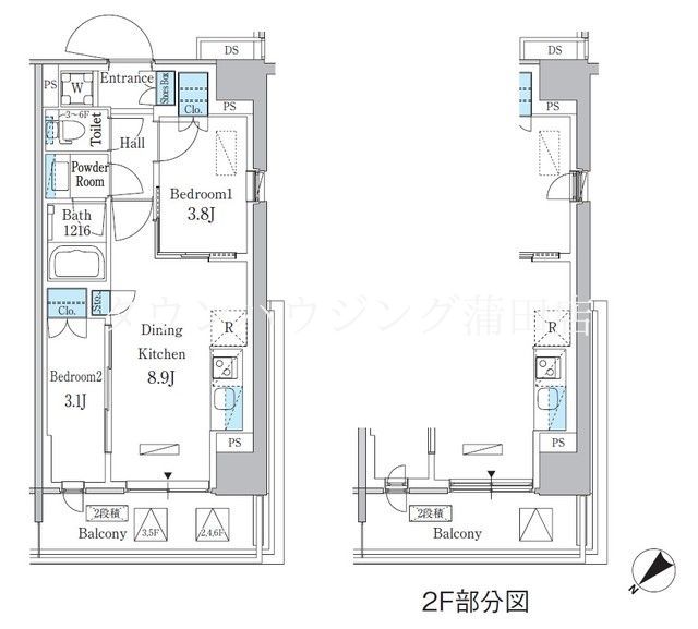 【品川区南大井のマンションの間取り】