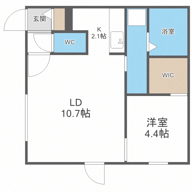 札幌市西区八軒五条東のマンションの間取り