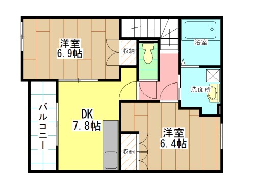 北九州市八幡西区木屋瀬のアパートの間取り