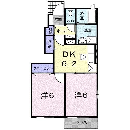 杵島郡江北町大字佐留志のアパートの間取り