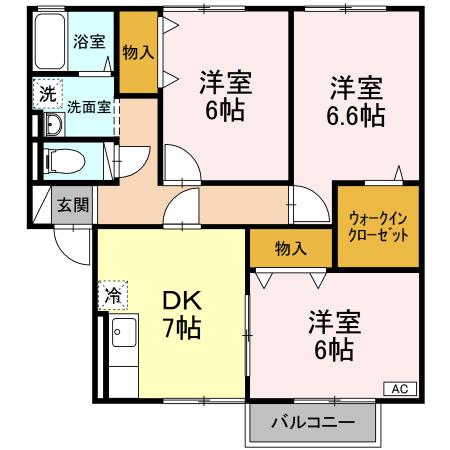 ウィルモア旭A・Bの間取り