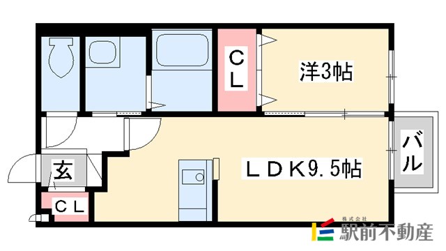 太宰府市五条のアパートの間取り