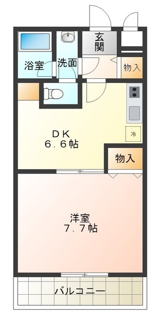 泉大津市式内町のアパートの間取り