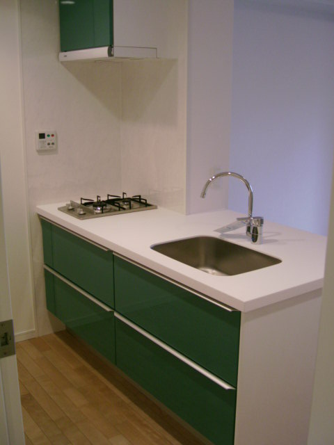 キッチン　カウンターキッチンのシステムキッチン