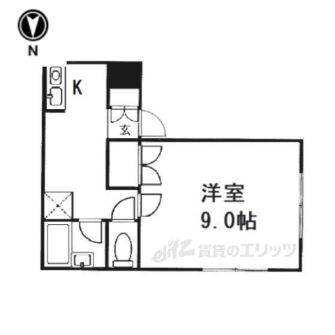 京都市西京区大枝沓掛町のアパートの間取り