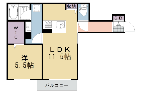 三島郡島本町山崎のアパートの間取り