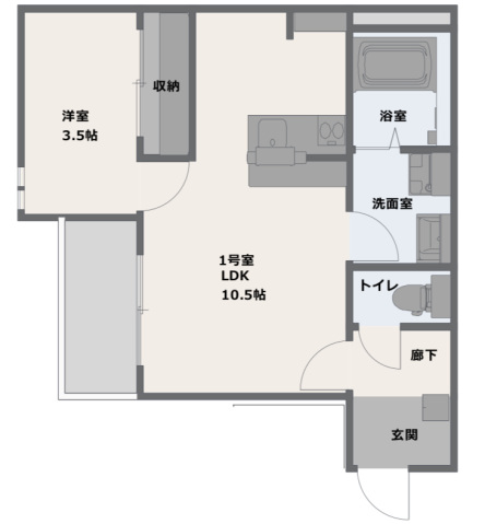 【廿日市市地御前のアパートの間取り】