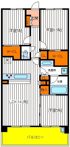 立川市高松町のマンションの間取り