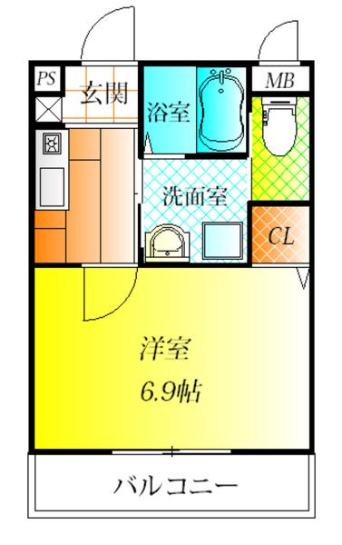 羽曳野市高鷲のアパートの間取り