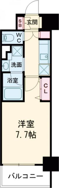 大阪市北区堂島のマンションの間取り