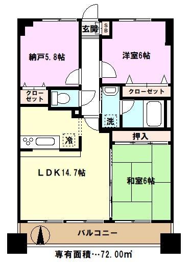 戸田市大字新曽のマンションの間取り