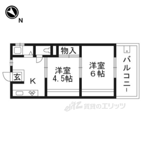 京都市左京区高野泉町のアパートの間取り