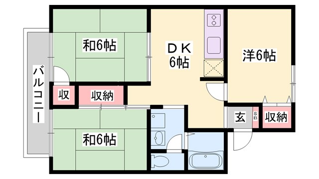 ビラ国分寺　A棟の間取り