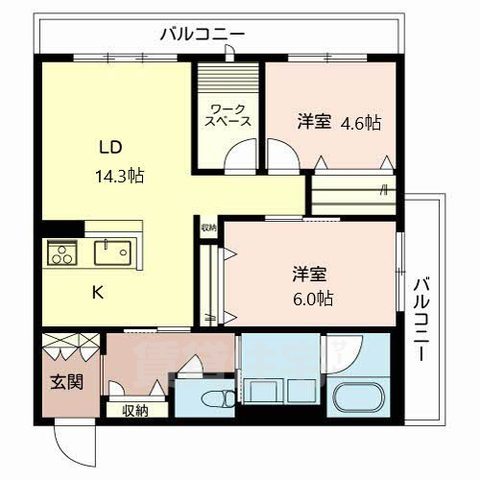 茨木市小柳町のアパートの間取り