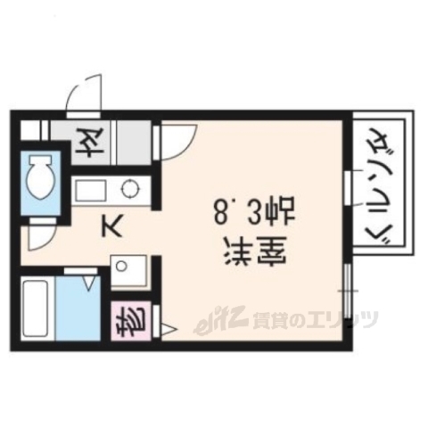 京都市左京区松ケ崎堂ノ上町のマンションの間取り