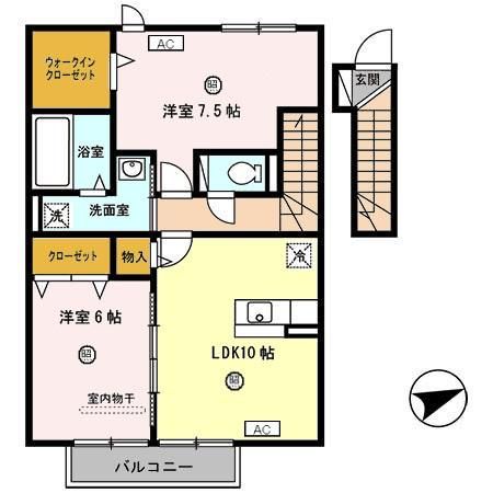 和歌山市岩橋のアパートの間取り