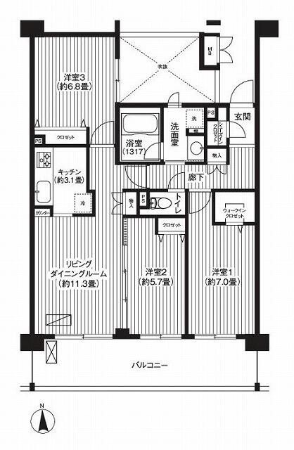 ピエス綱島の間取り