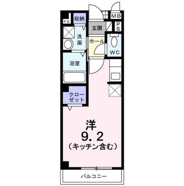 甲府市新田町のアパートの間取り