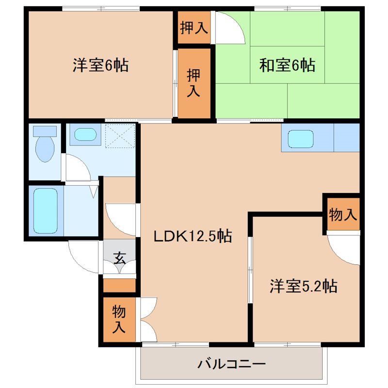 セジュール・レスポワール　A棟の間取り