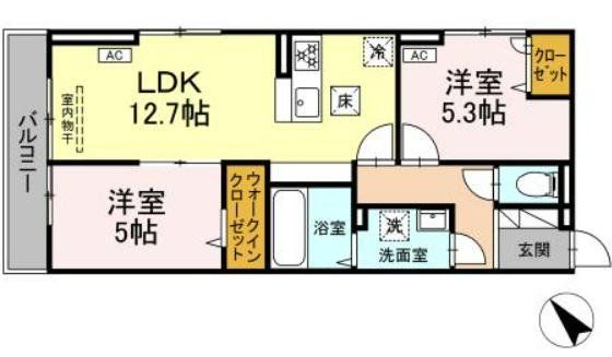 横浜市港北区鳥山町のアパートの間取り