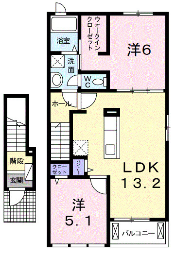 サンシャインＡの間取り