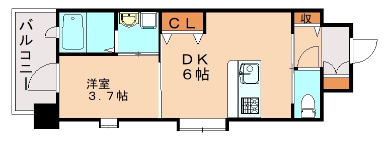 【北九州市八幡西区折尾のマンションの間取り】