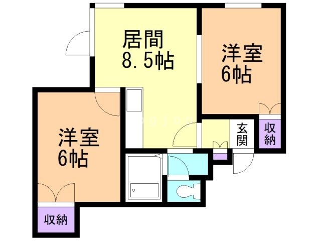 札幌市西区西町北のアパートの間取り