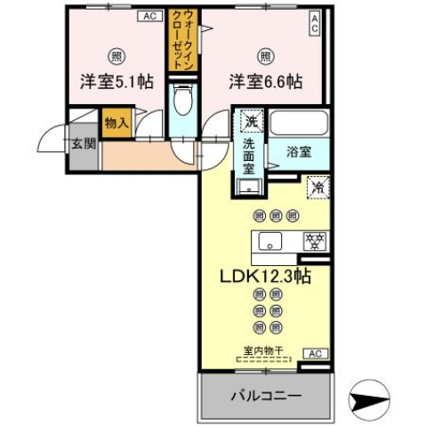ＪＲ宇野線 大元駅 徒歩21分 3階建 築1年の間取り写真