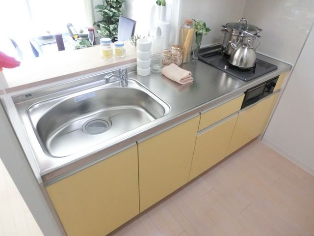 キッチン　カウンター２口ガスシステムキッチン。