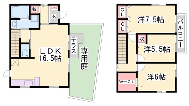 多井畑南町戸建の間取り写真