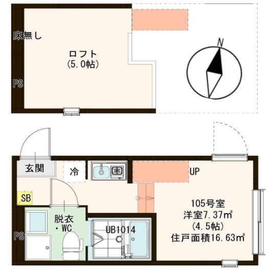 京成本線 京成小岩駅 徒歩5分 2階建 築5年の間取り写真